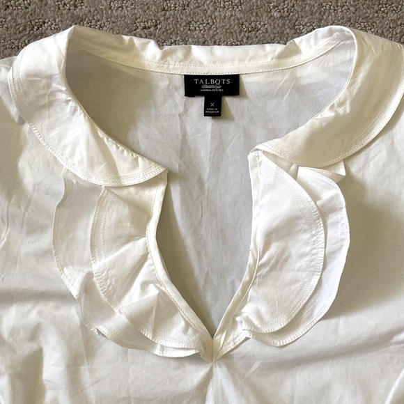 Talbots White Ruffle Blouse - Picture 2 of 5